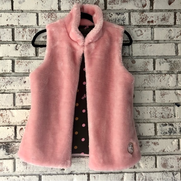 NWOT Pink Faux Fur Vest Peanuts - Picture 6 of 6